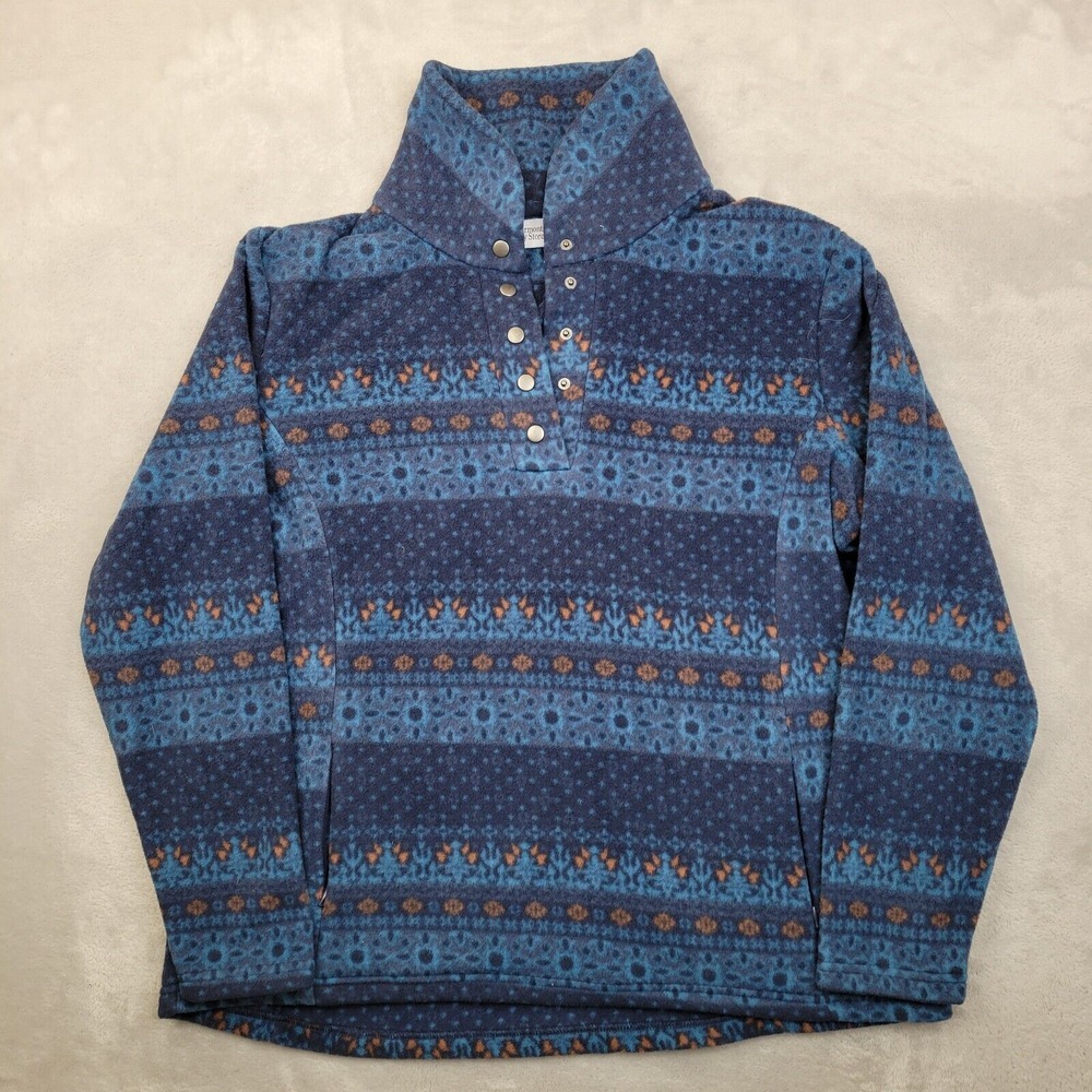 Vermont Country Store Large Sweater Sweatshirt Pullover Fleece Fair Isle Aztec